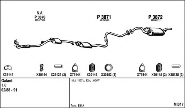 FENNO MI017 Exhaust System